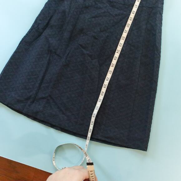 Theory Navy Textured Sleeveless Knee Length Dress Size 12 Frantias - Picture 6 of 9